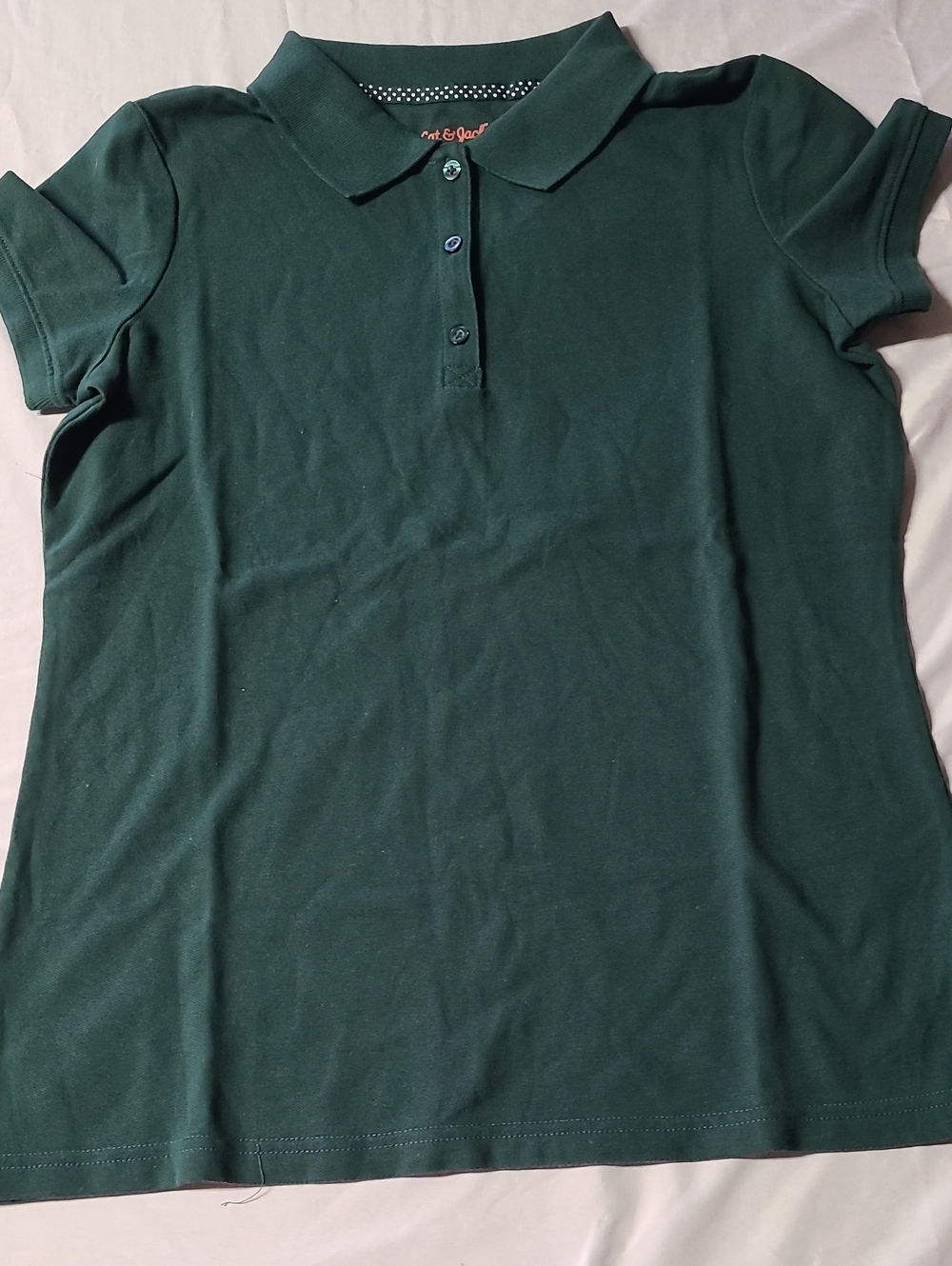 Cat & Jack Dark Green Girls' Polo Shirt